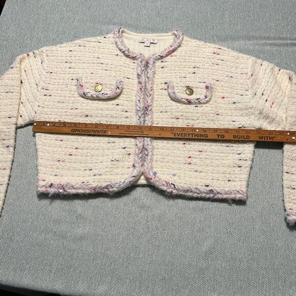 J. Crew Cream Tweed Cardigan - Picture 11 of 12